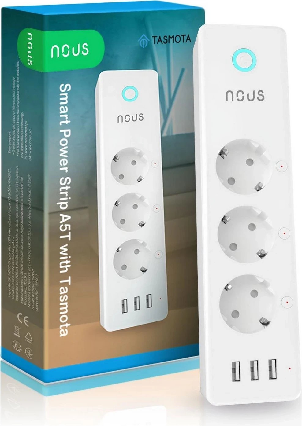 Smart plug Nous A5T, WiFi, e bardhë