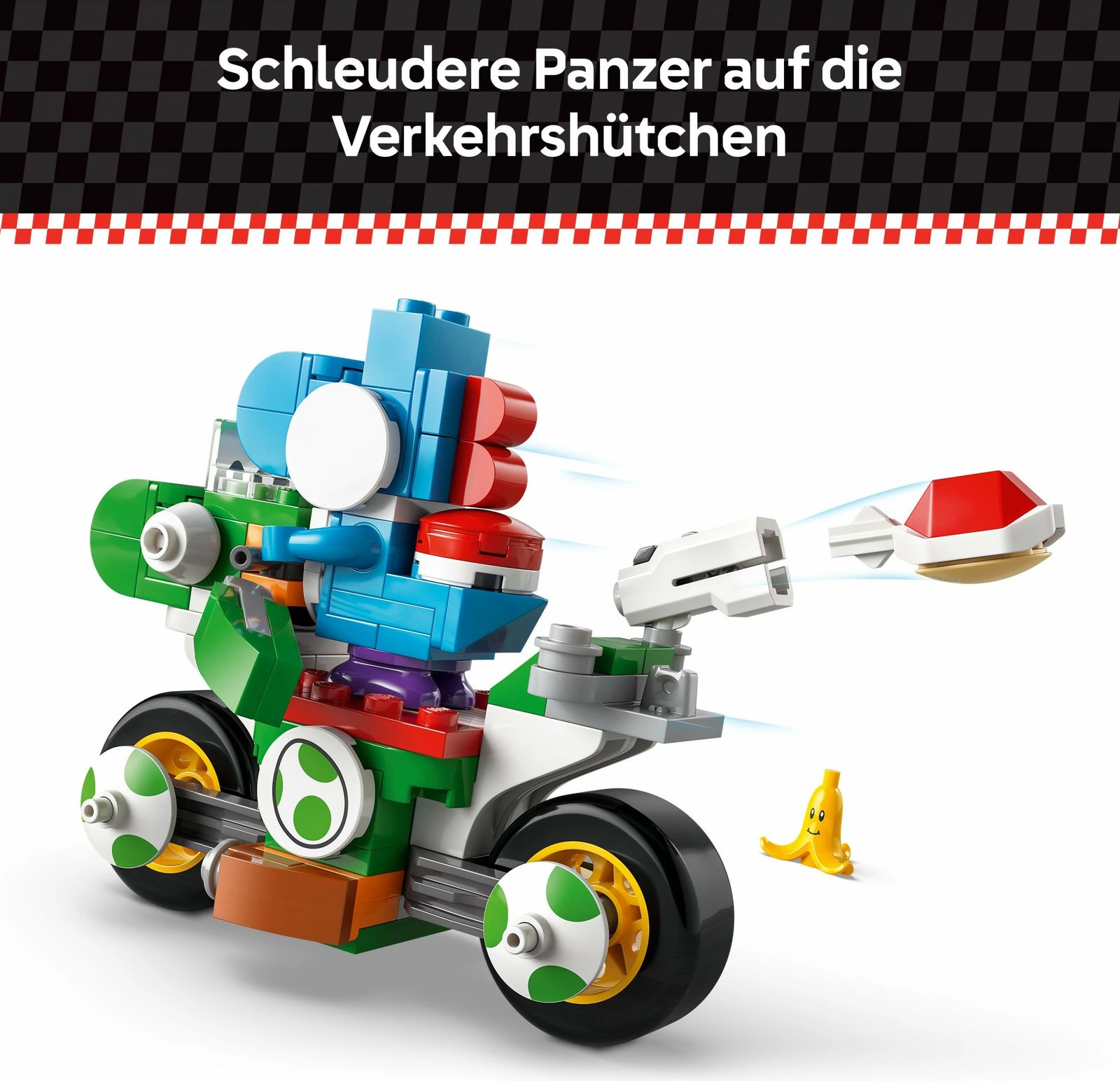 Set ndërtimi LEGO Mario Kart Yoshi Bike, 133 pjesë, shumëngjyrësh