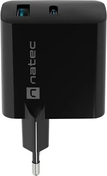 Karikues NATEC RIBERA GAN 1x USB-A + 1x USB-C 45W, i zi