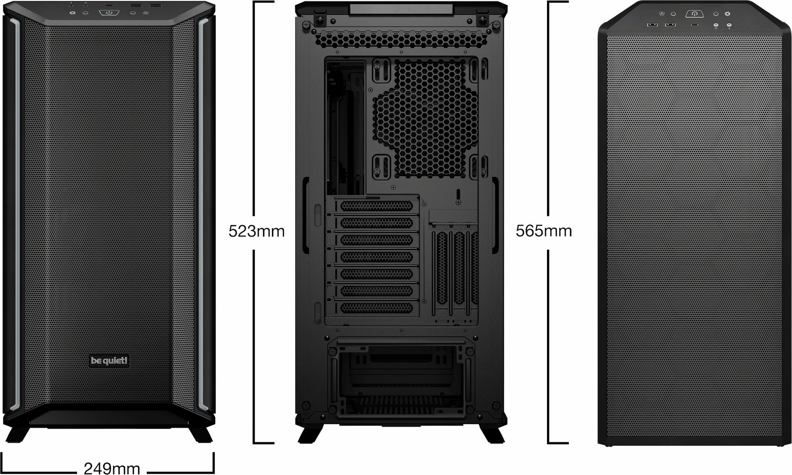 Kasë Be Quiet! Dark Base 701, Midi Tower, PC, E zezë, ATX, EATX, micro ATX, Mini-ITX