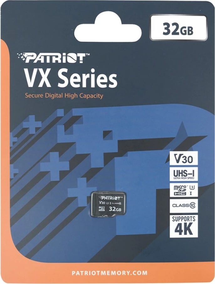 Kartë memorje Patriot VX Series 32GB MicroSDXC V30 Class 10 UHS-I U3 4K UHD