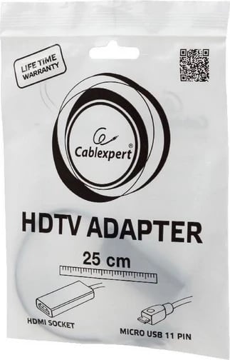 Adapteri Gembird MHL, HDMI dhe microUSB, i zi