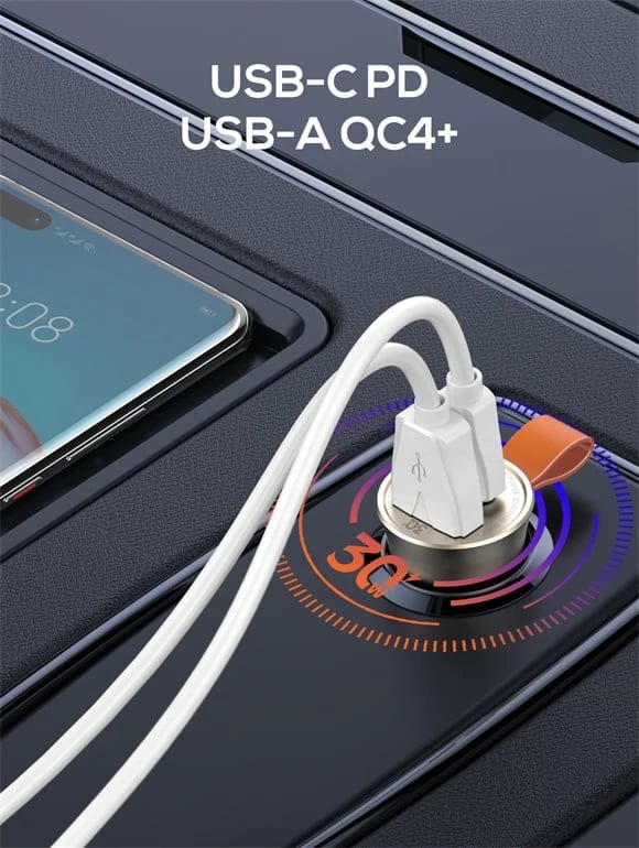 Karikues për veturë Ldnio 30W ULTRA Mini Zinc Alloy Shell Car Charger