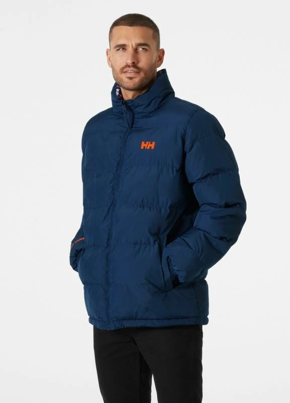 Jakne për meshkuj Helly Hansen YU 23 Revesible Puffer, ngjyrë vjollcë dhe blu marine