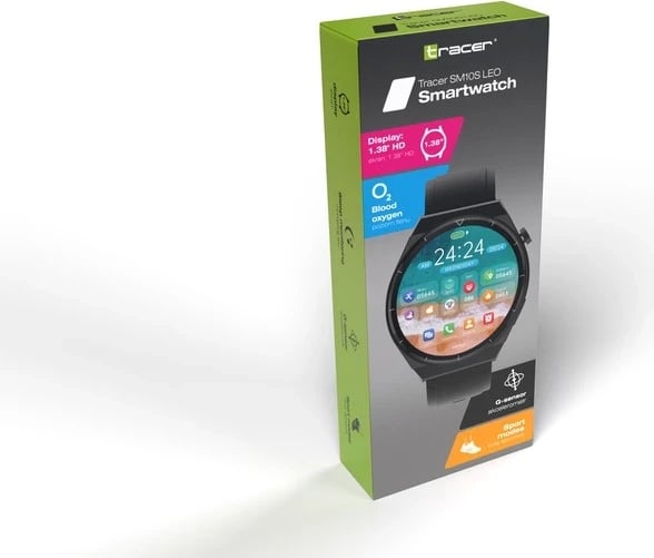 Smartwatch Tracer SM10S LEO 1.38, Bluetooth, IP67, charcoal