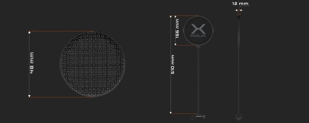 Mikrofon KRUX EDIS 1000, 46 × 150 mm, i zi