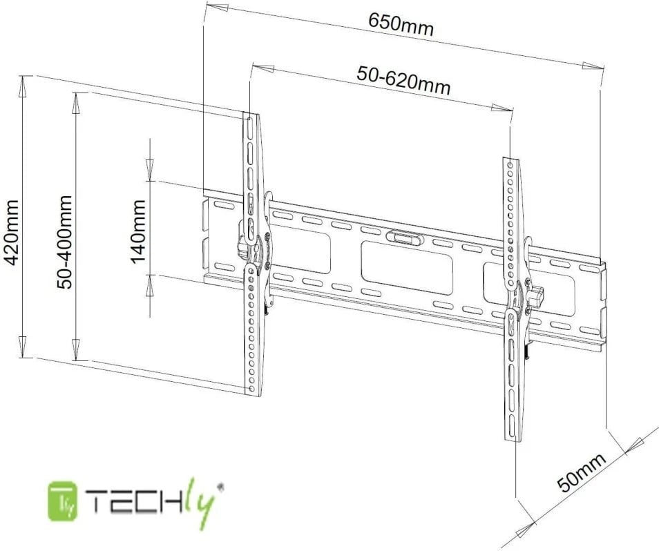 Mbajtëse për TV TECHly 40-65", ICA-PLB 131L, e zeza