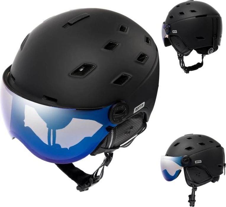 Helmetë për ski Meteor, unisex, e zezë