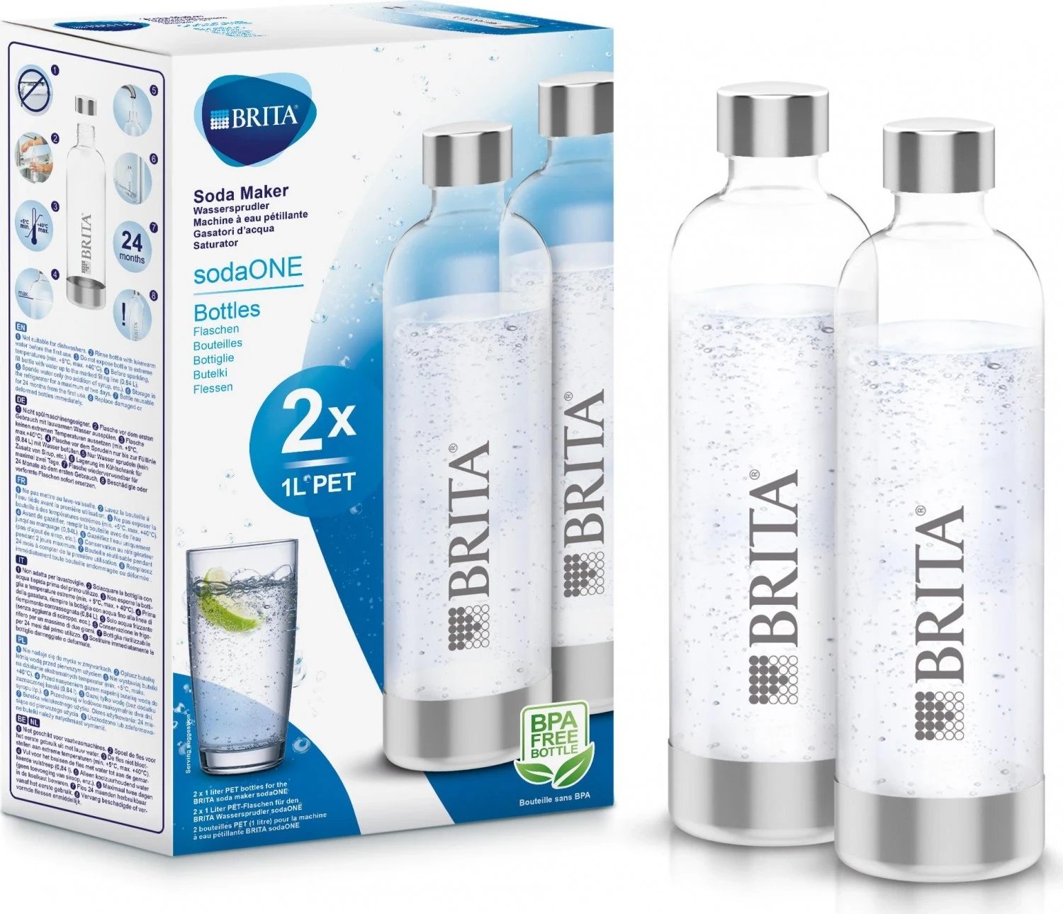 Shishe zëvendësuese Brita SodaOne, 0.8L, transparente