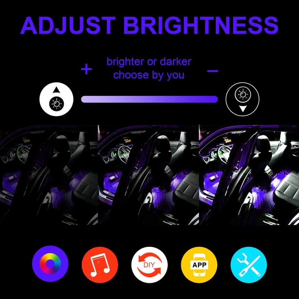 Drita LED për veturë Tech Time Smart Car Interior Strip Lights