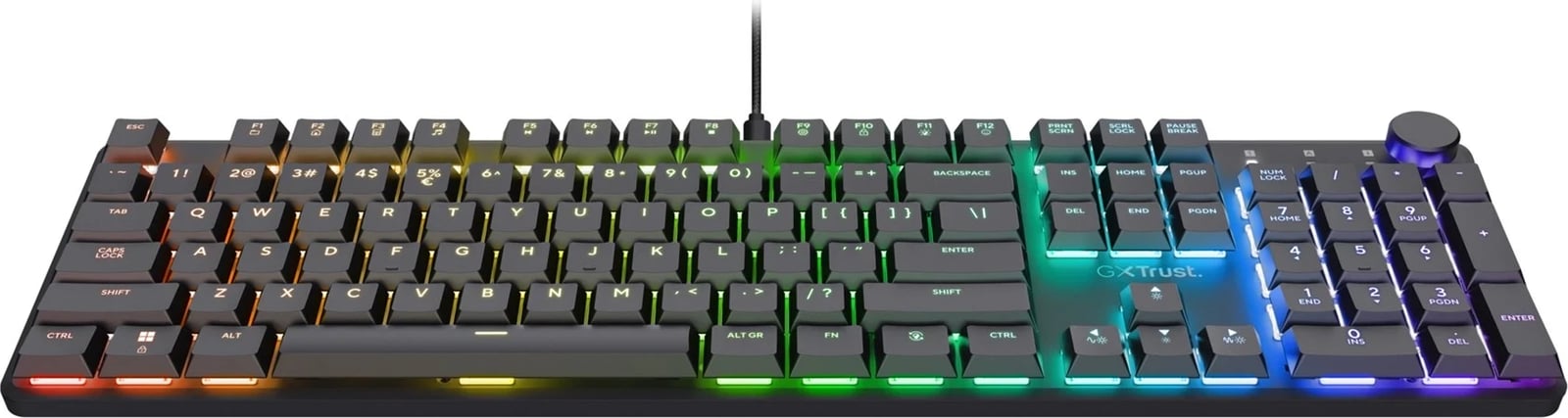 Tastaturë Trust GXT 866 TORIX, USB, QWERTY US International, E zezë