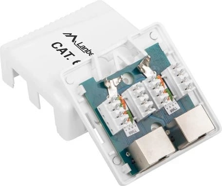 Prizë Lanberg, 2 x RJ-45, e bardhë