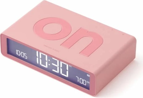 Orë me alarm Lexon Flip+ Classic LR150P9, LCD, USB-C, rozë