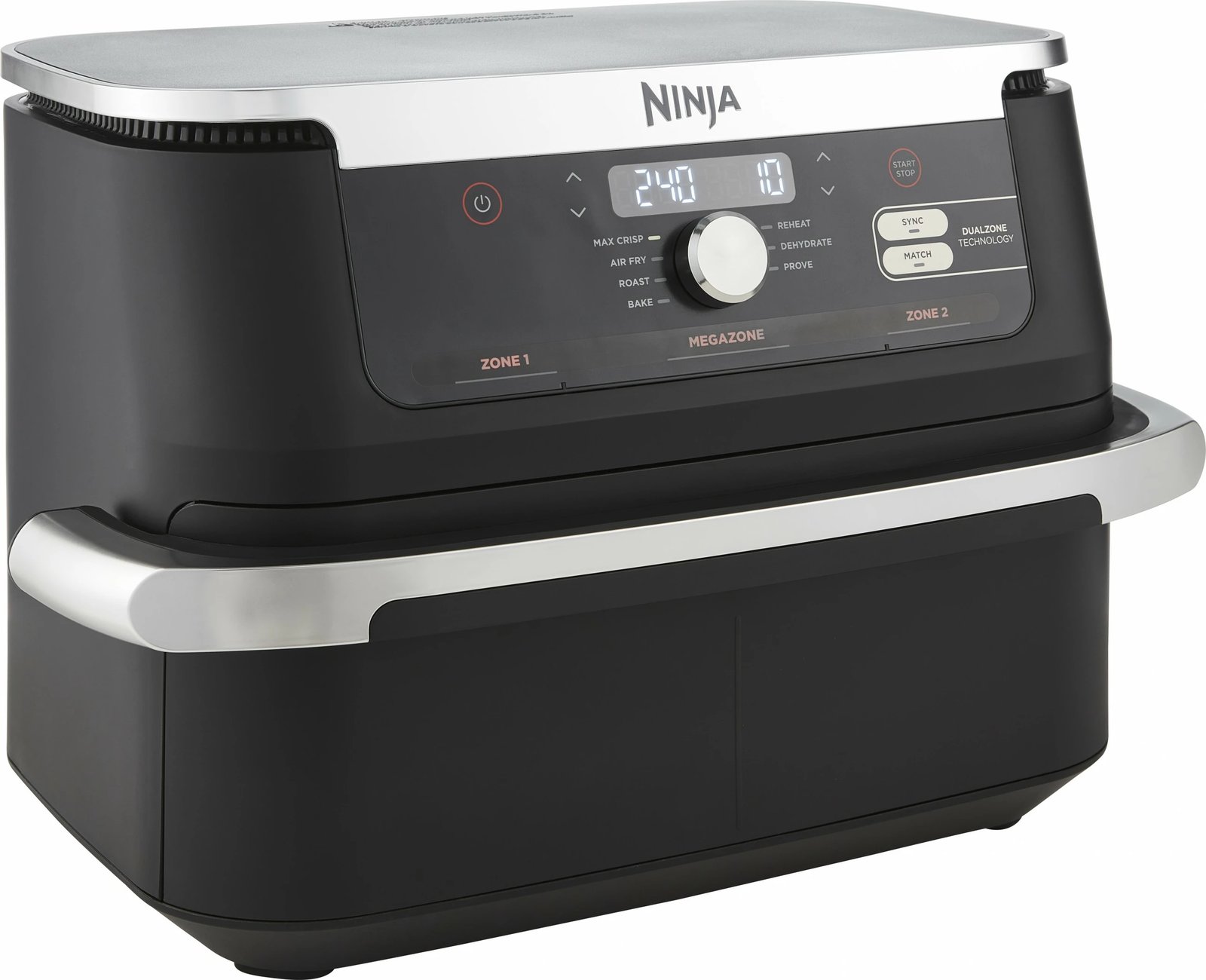 Fryer me ajër të nxehtë Ninja AF500EU, 10.4 L, 40-240 °C, 8 persona, Double, E zezë/Inox