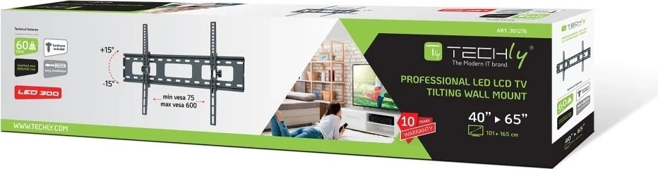 Mbajtëse për TV TECHly 40-65", ICA-PLB 131L, e zeza