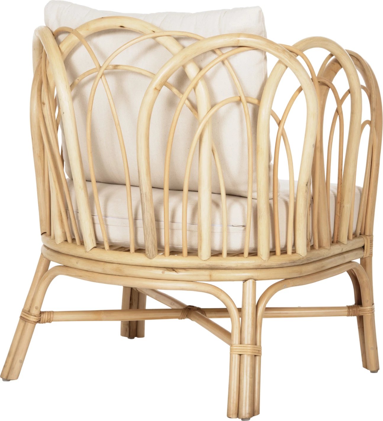 Karrige e uljes ESTOR FH9817 rattan, jastëk natyral-bardhë, 78x75x92H cm