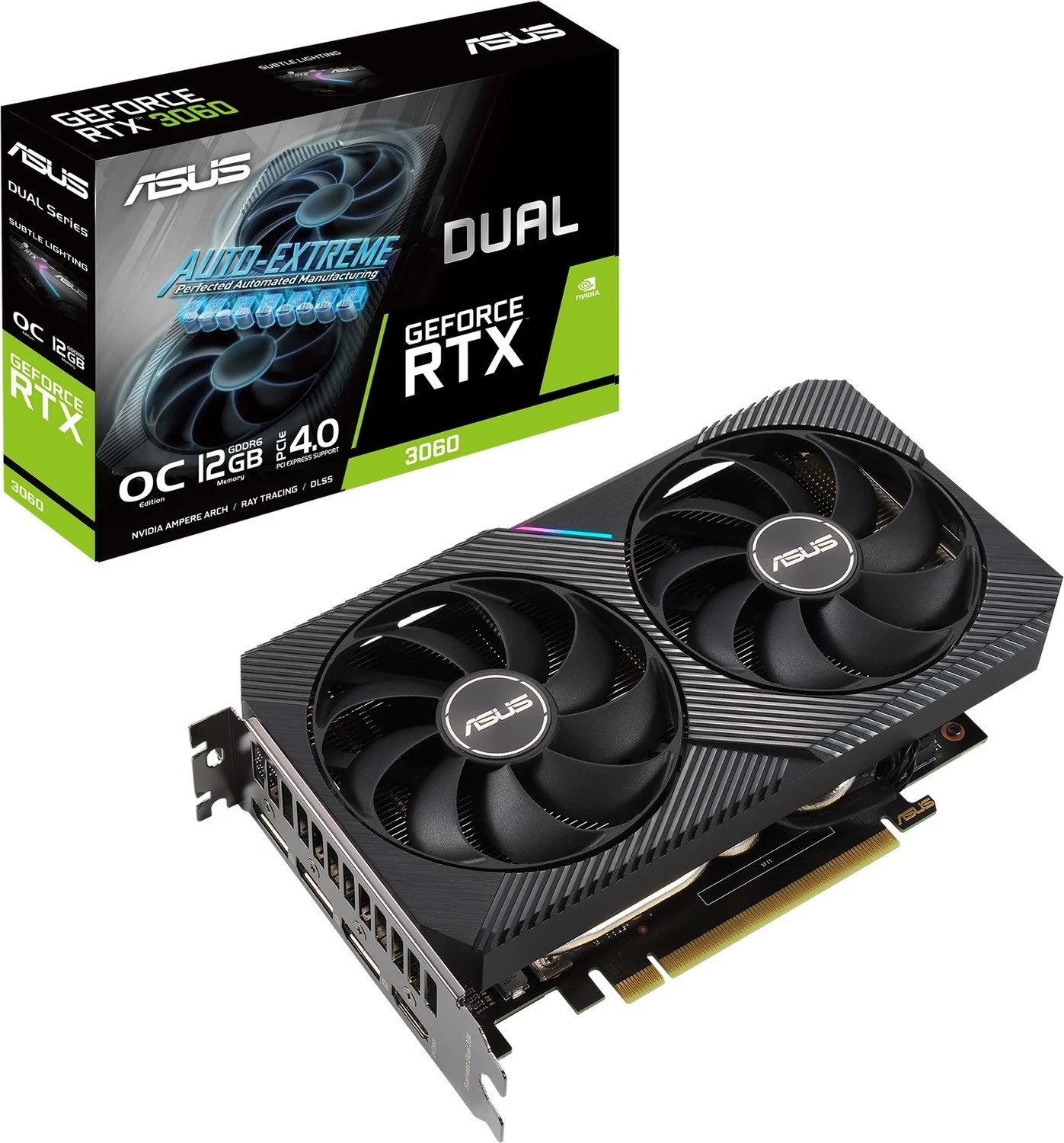 Kartë grafike Asus GeForce RTX 3060 Dual, 12GB, e zezë