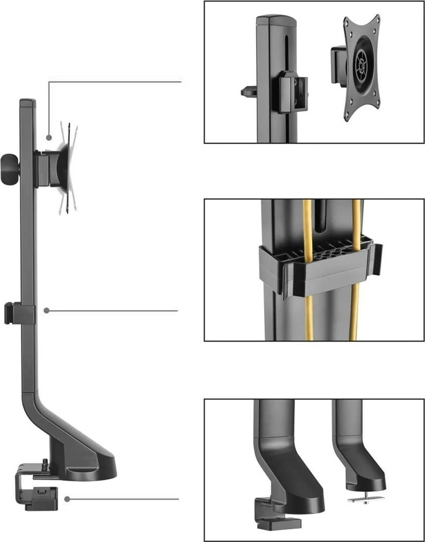 Mbajtëse për Monitor Maclean MC-853, 17"-32", deri në 8kg, e zezë