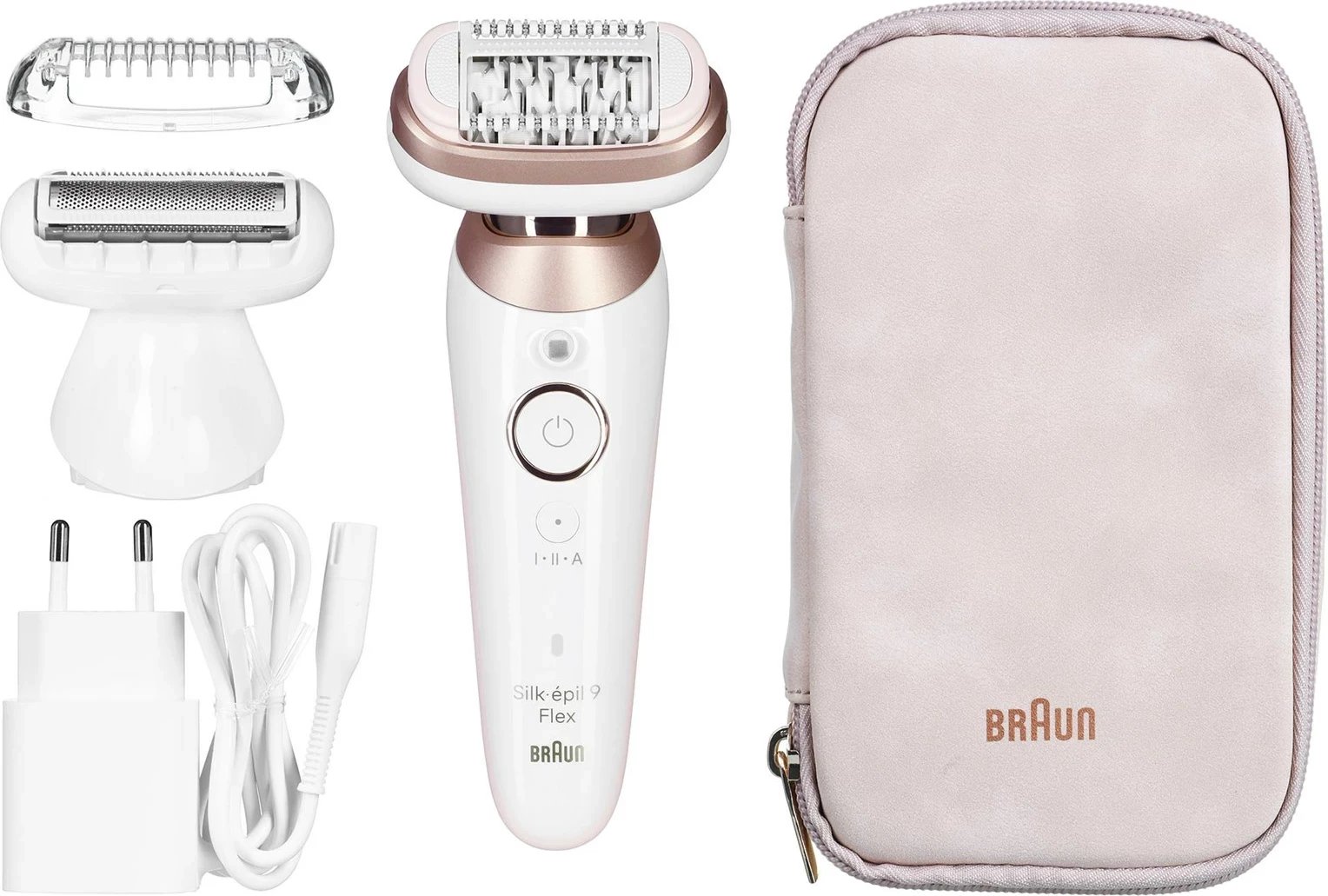 Epilator Braun Silk-épil 9 Flex 9-030, 40 pinceta, Roze, Bardhë