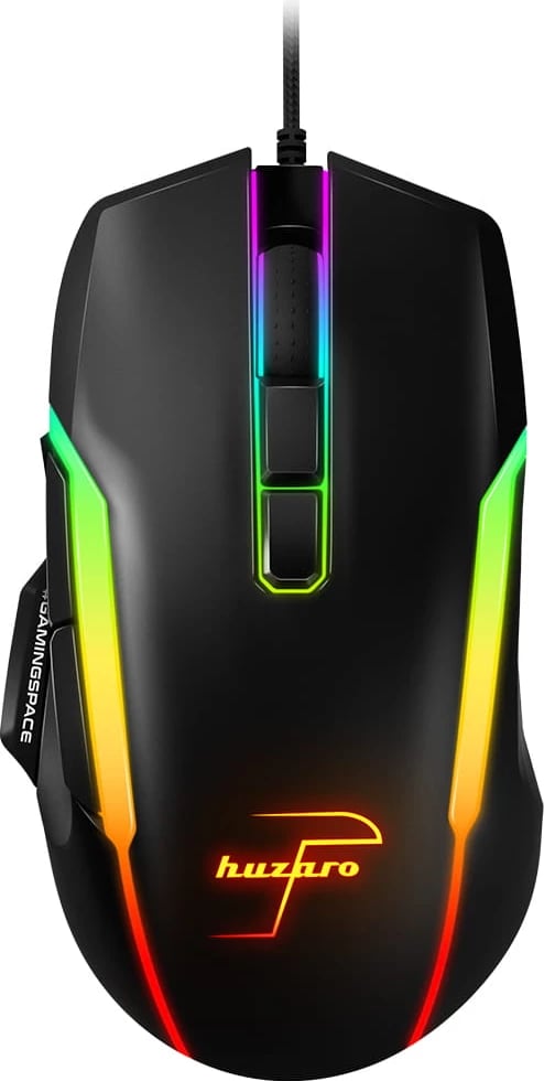 MOUSE GAMING HUZARO HZ-SHOT 3.0 | 9D 12000DPI RGB  I ZI