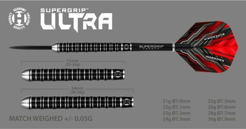 Shigjeta për dart Harrows Supergrip Ultra, për meshkuj dhe femra