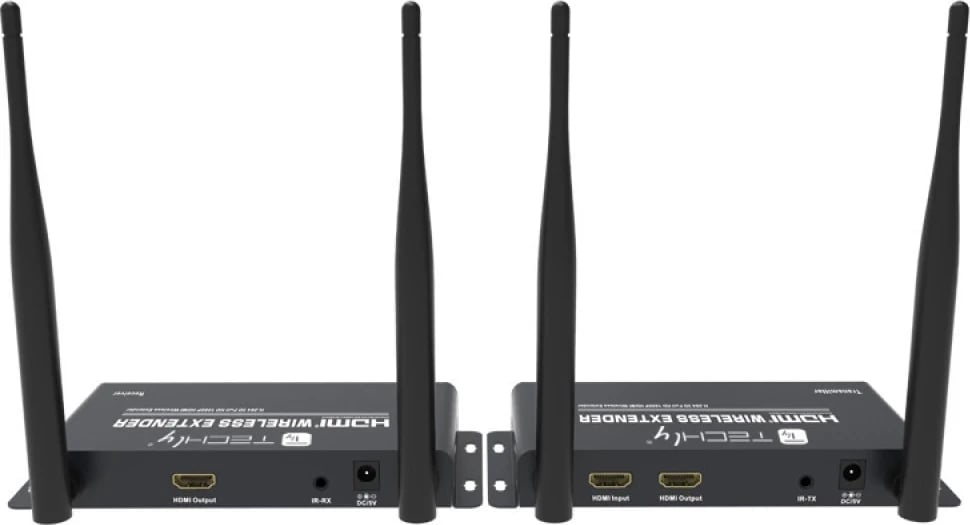 Extender Wireless HDMI Techly 365610, Full HD 1080p 60Hz, deri në 200m, ngjyrë e zezë