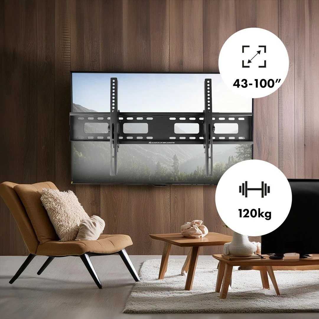 Mbajtës muri për TV Maclean MC-422, 43"-100", i zi