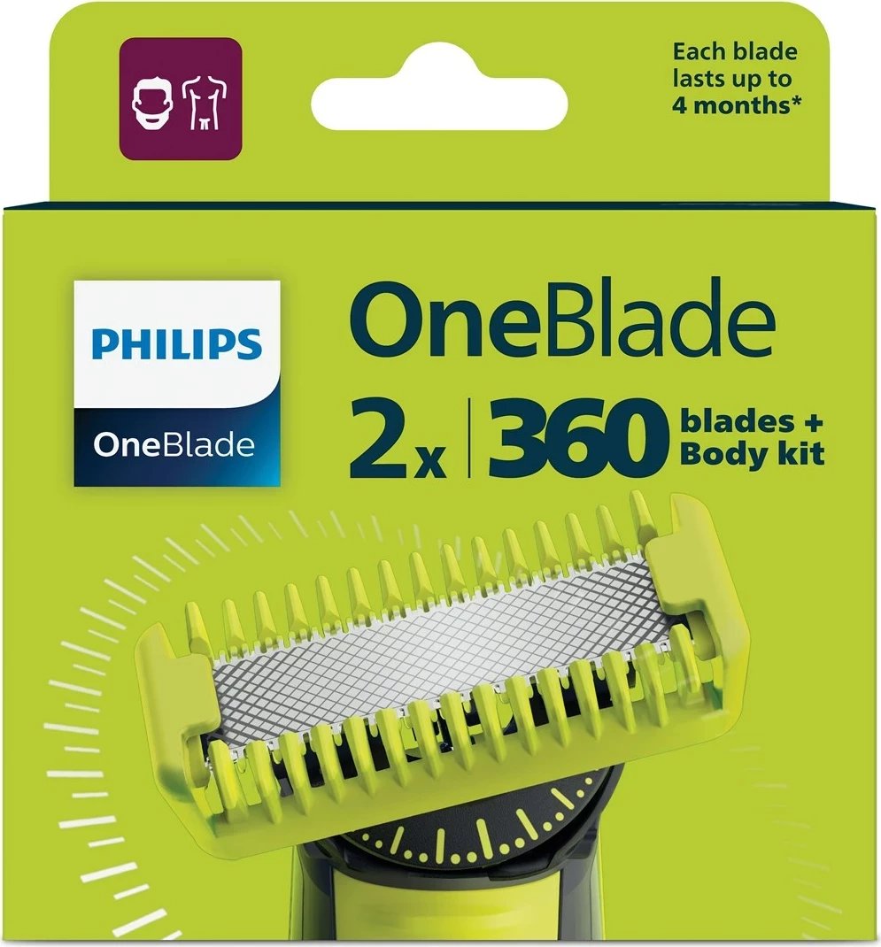 Teh zëvendësues Philips OneBlade QP624/50, 2 copë