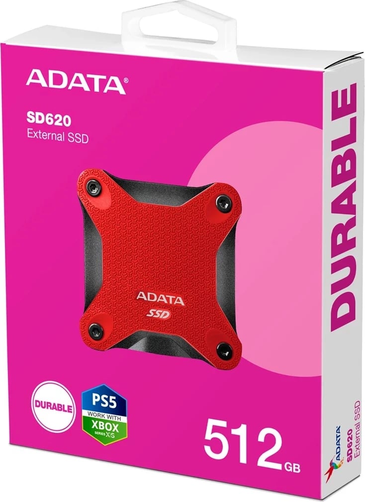 SSD e jashtme ADATA SD620, 512 GB, e kuqe