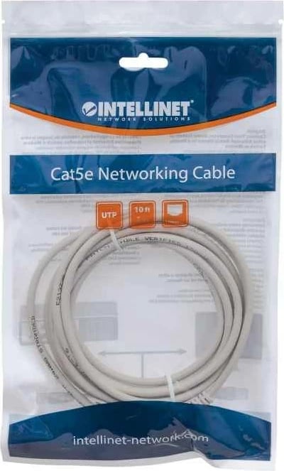 Kabëll rrjeti Intellinet, Cat5e, 3m, Gri