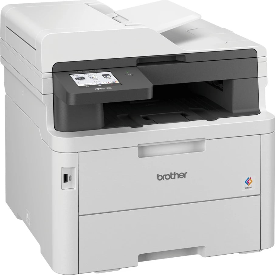 Printer Brother MFC-L3760CDW, LED, Printim me ngjyra, 600 x 2400 DPI, Kopjim me ngjyra, A4, Bardhë, Zi