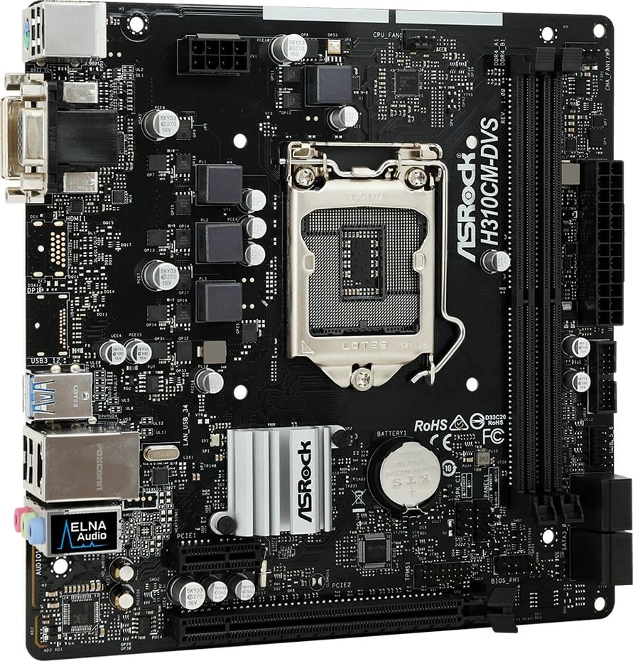 Pllakë amë ASRock H310CM-DVS, micro ATX,  Intel H310