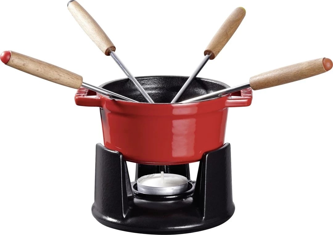 Set mini fondue STAUB, 10 cm, Kuq