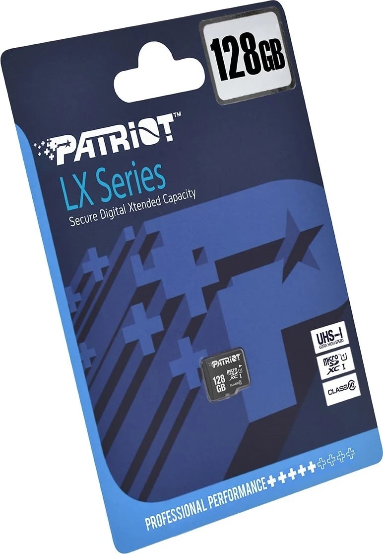 Kartë Kujtese Patriot LX Series 128GB microSDXC, Klasa 10 UHS-I