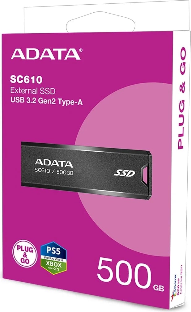 SSD jashtëm ADATA SC610, 500 GB, e zezë