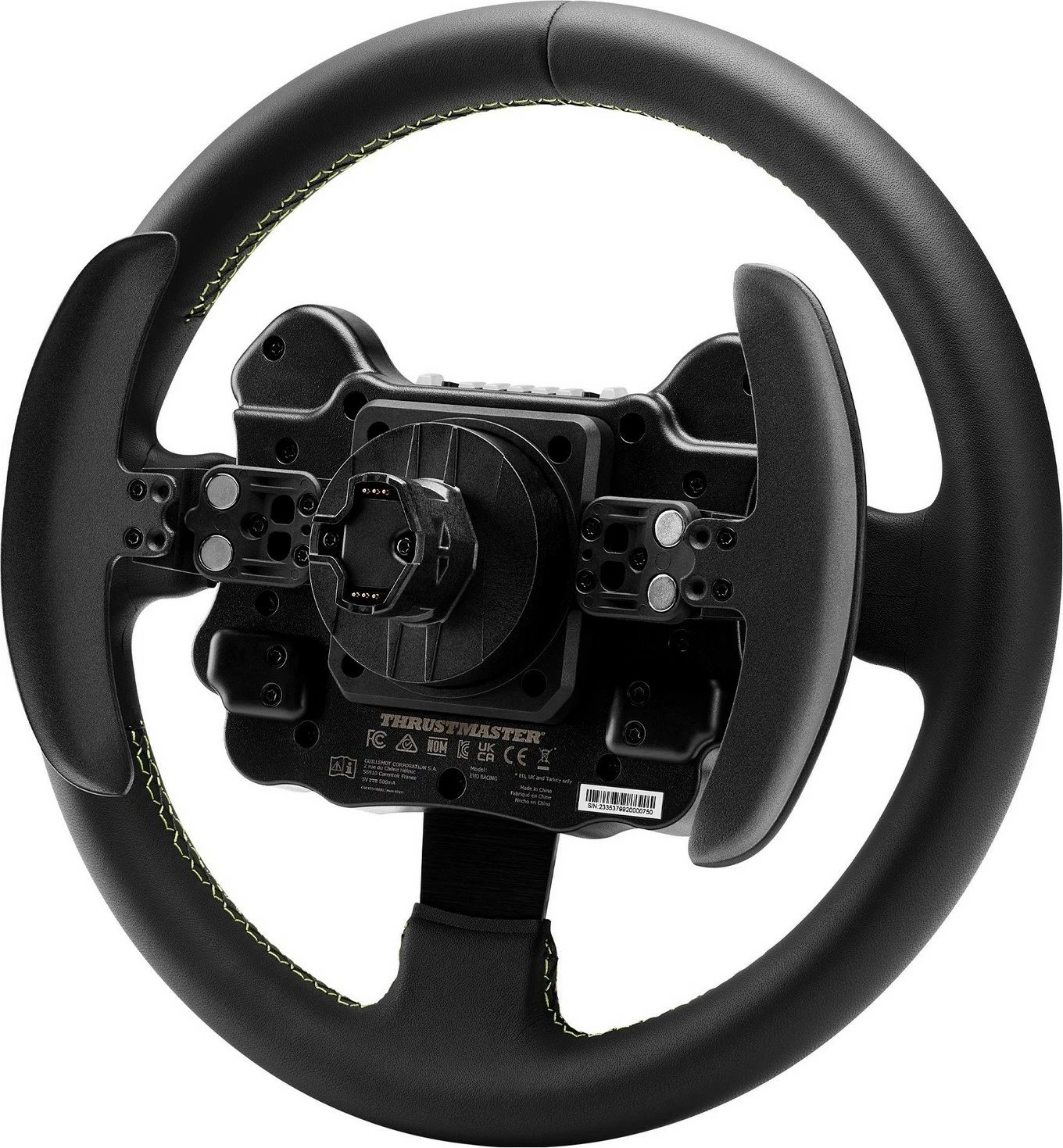 Timoni Thrustmaster EVO Racing 32R Leather, PC/PS4/Xbox One/Series X/PS5/Series S, e zezë-verdhë