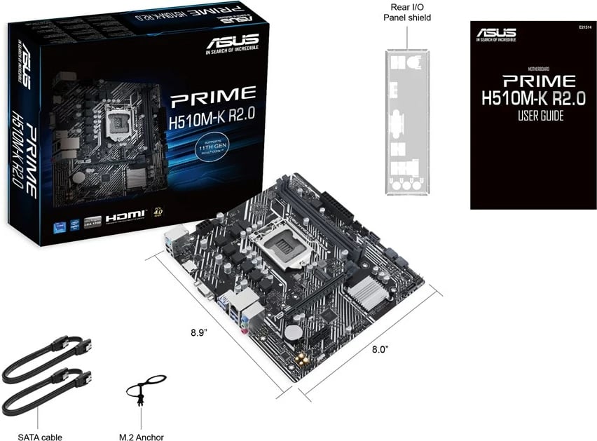 Pllakë amë Asus Prime H510M-K K R2.0, micro ATX, LGA 1200,  Intel H470, 