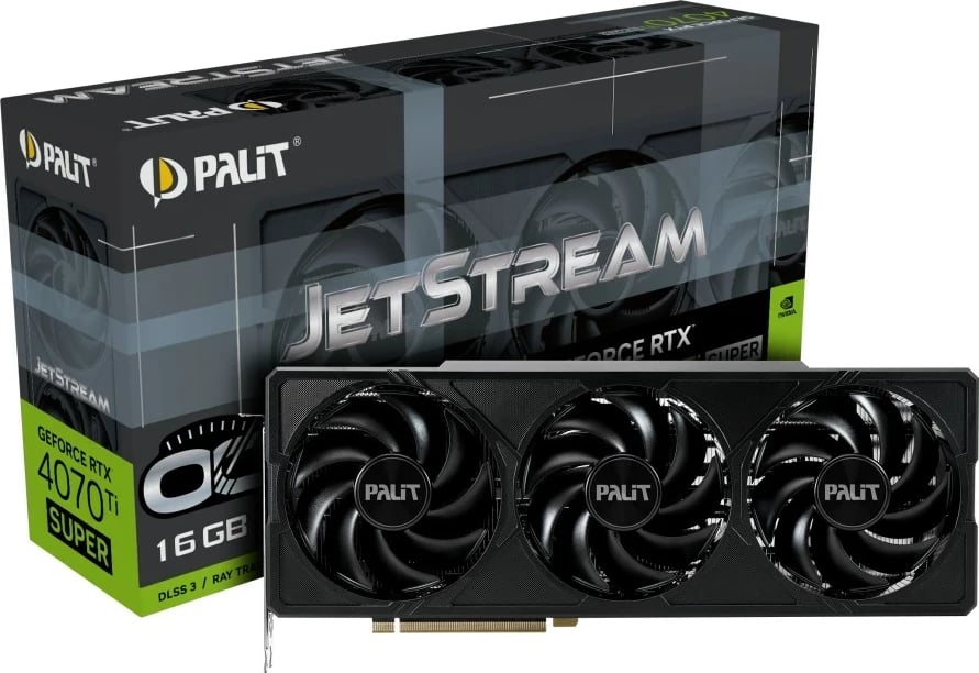 Kartelë grafike Palit GeForce RTX 4070 Ti SUPER JetStream OC, 16 GB, E zezë