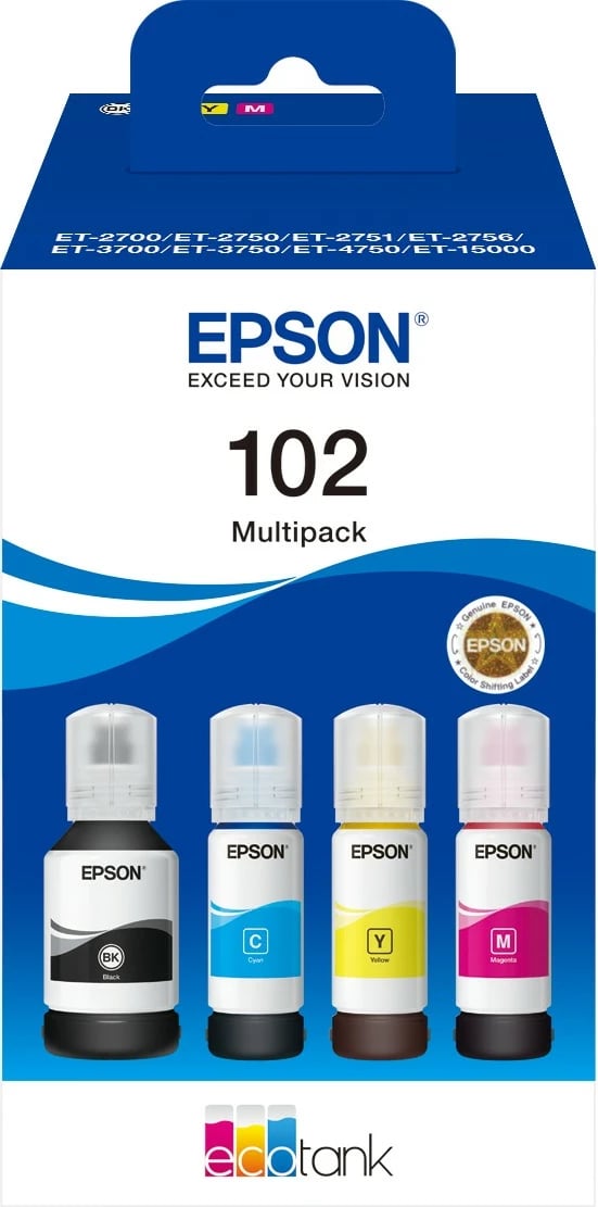 Toner Epson 102 EcoTank, 127 ml, 70 ml, Inkjet, Black, Cyan, Magenta, Yellow