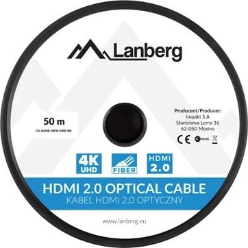 Kabel HDMI LANBERG 50m, v2.0, i zi