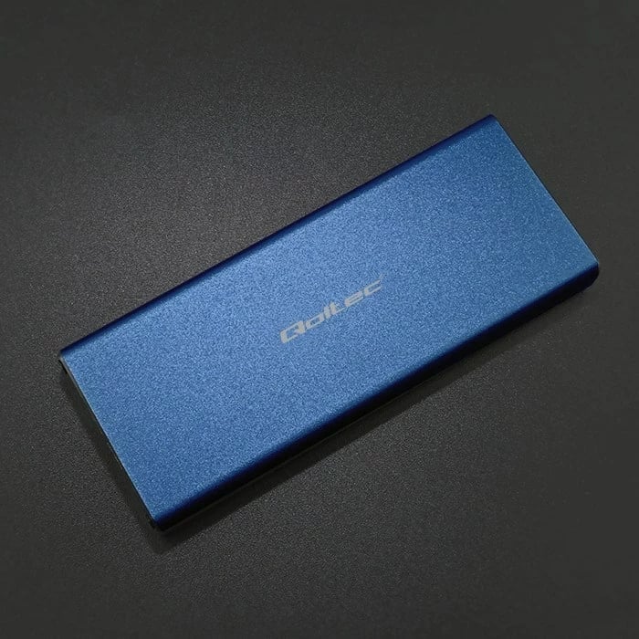 Kasë Qoltec 51832 për SSD M.2, USB 3.0, Blu