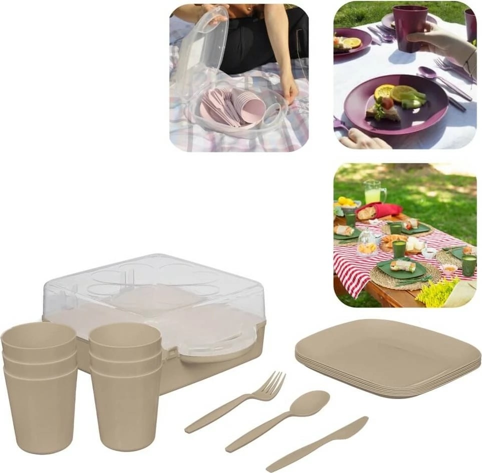 Set pikniku Piev Urve, 6 persona, kafe e çelët