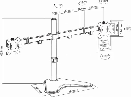 Mbajtëse per monitor 13" - 32" Sbox F024