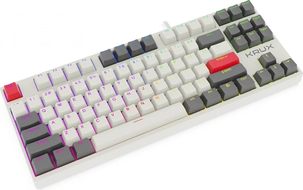 Tastierë mekanike Krux ATAX PRO RGB Creator Retro Gateron Yellow PRO, e zezë