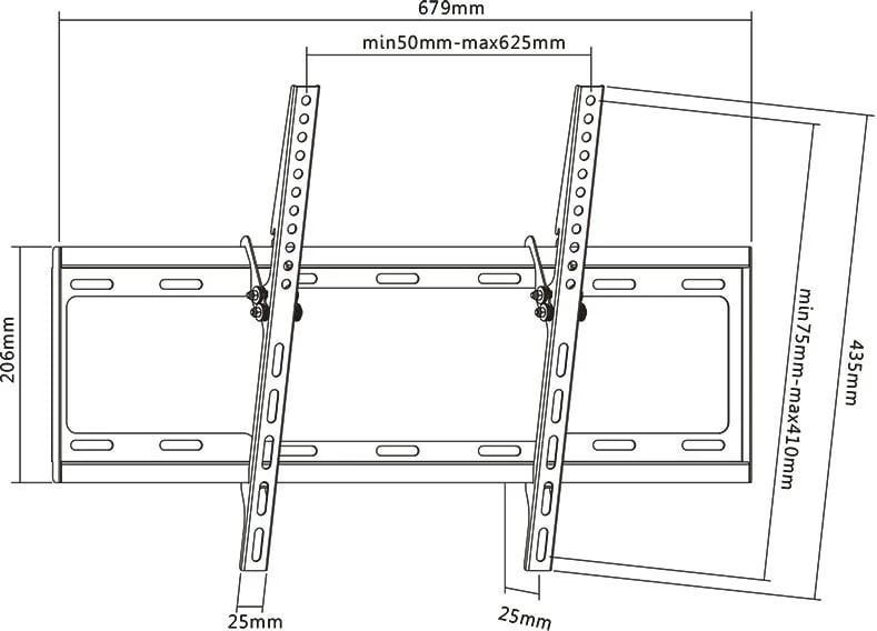 Mbajtëse për TV LCD SBOX PLB 3446T, 37“-70“