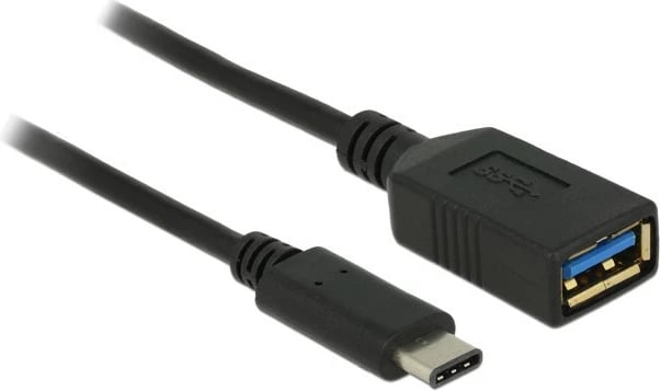 Kabllo adapter USB DeLOCK 0.15m, USB 3.1, USB C, USB A, e zezë