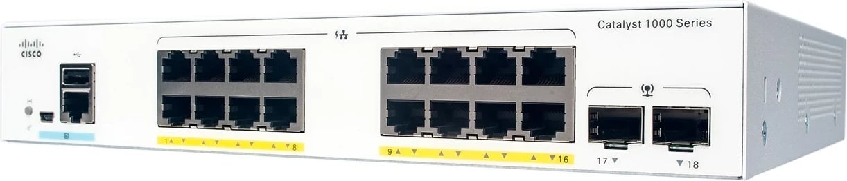 Switch Cisco Catalyst 1000, 16 porta GE, 2x1G SFP