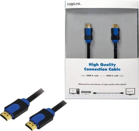 Kabllo HDMI LogiLink, 1.0m, e zezë