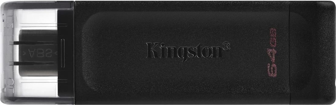 USB Kingston DataTraveler 70, 64GB, USB 3.2 Gen 1 Type-C, ngjyrë e zezë