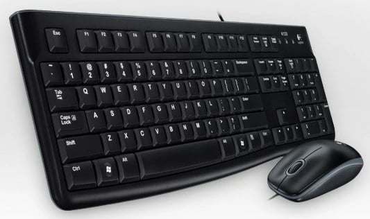 Tastierë dhe maus Logitech Desktop MK120, Wired, USB, QWERTZ, Black